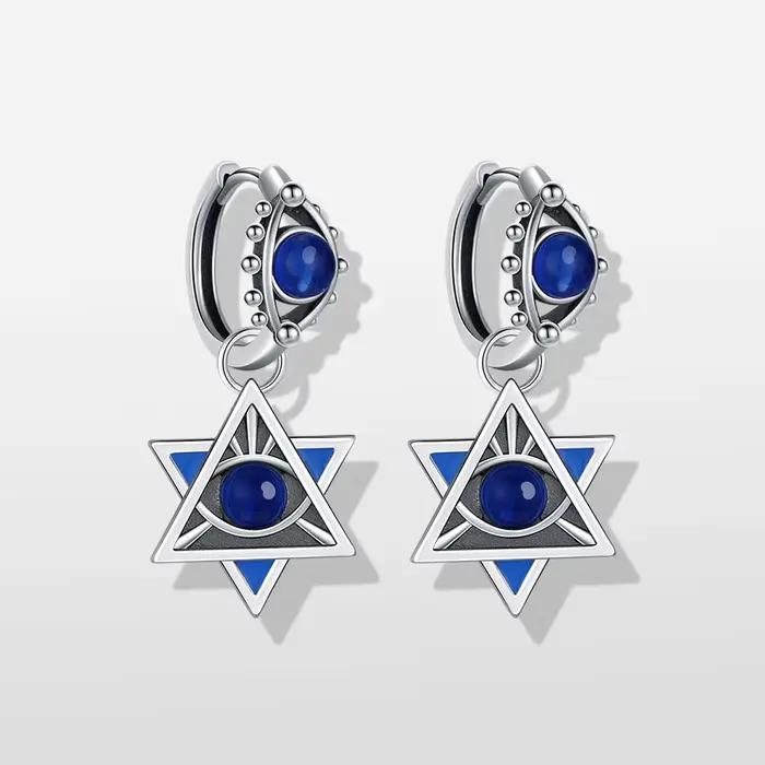 Boucles d'oreilles étoile de David en argent sterling 925 élégantes pour femmes occasions spéciales partis galas et soirées mondaines