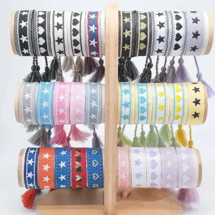 Bracelet avec Logo étoile brodé de Style ethnique bohémien pour femmes