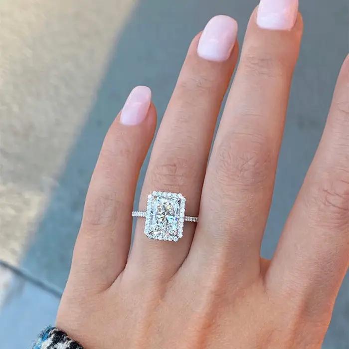 Huitan – bague rectangulaire en zircone cubique pour femmes