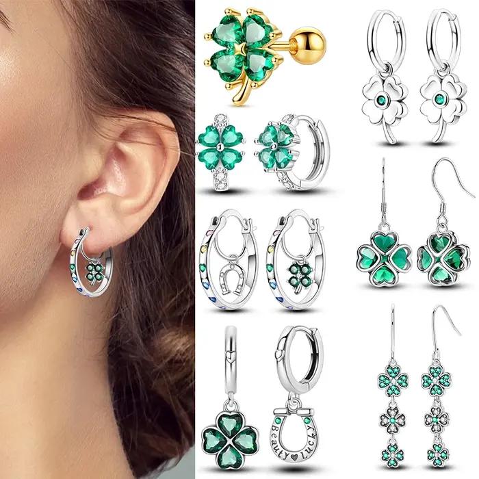 Boucles d'oreilles pendantes en argent sterling 925