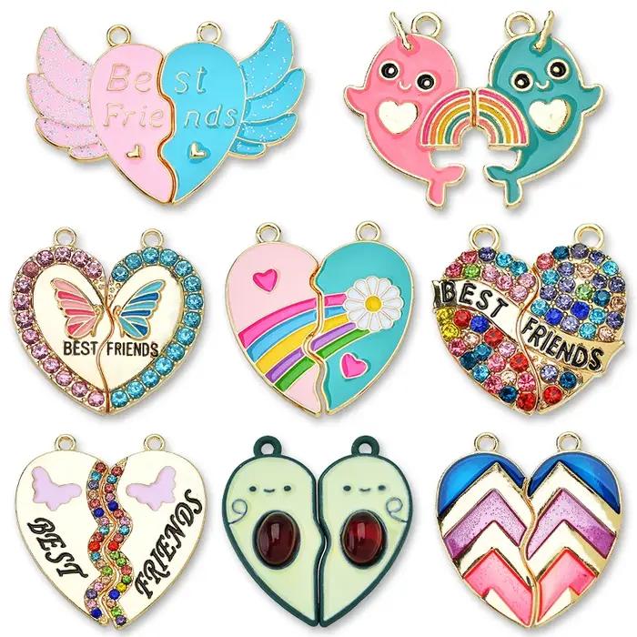 2 paires mode meilleurs amis coeur amour Couple pendentif breloque
