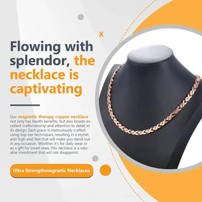 Collier Magnétique en Cuivre Aradoo Goutte d'Eau Design Élégant Pour Hommes et Femmes Occasions Spéciales