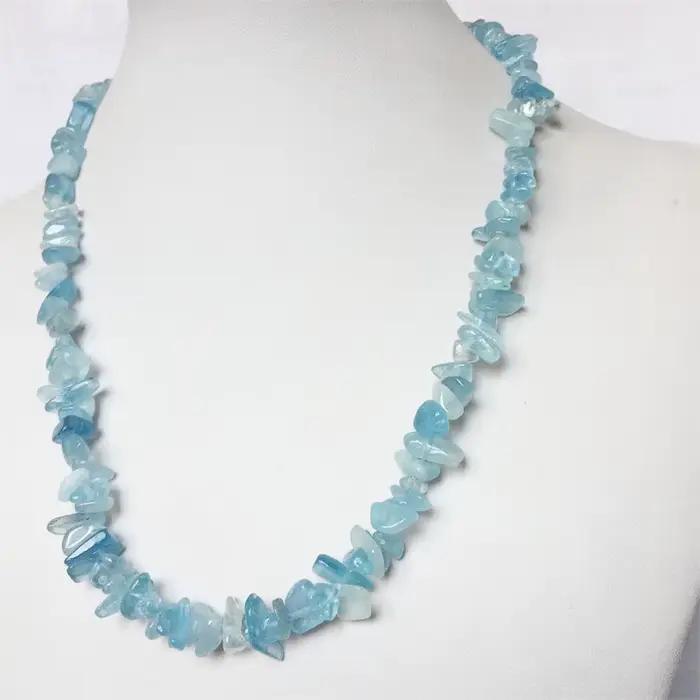 Clear uto-Collier en aigue-marine AAA