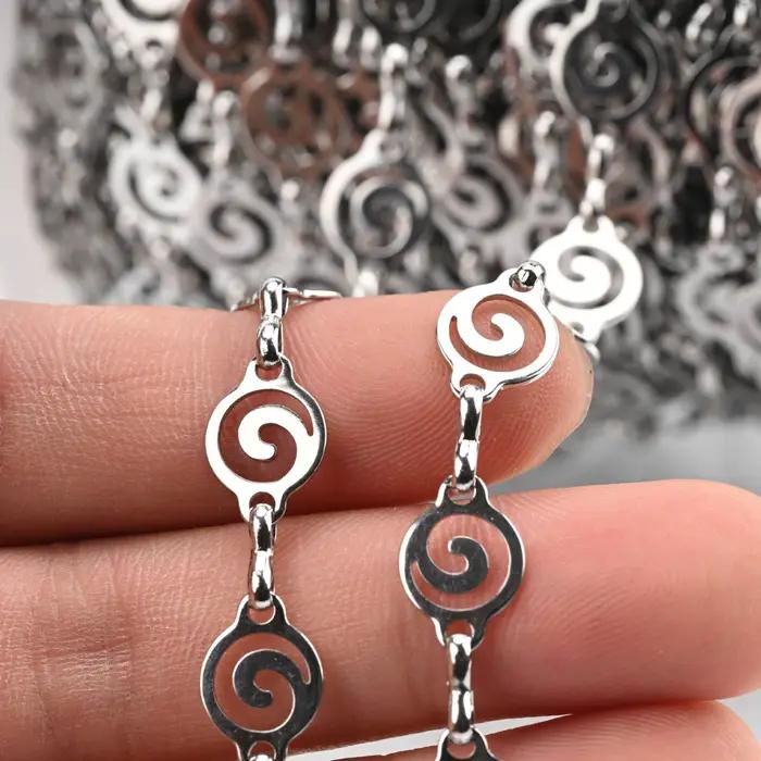 Chaîne en spirale en acier inoxydable de 1 mètre, fournitures de fabrication de bijoux, matériaux po
