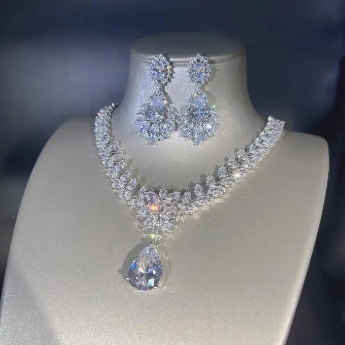 Ensemble de bijoux en diamant Imitation Moissanite