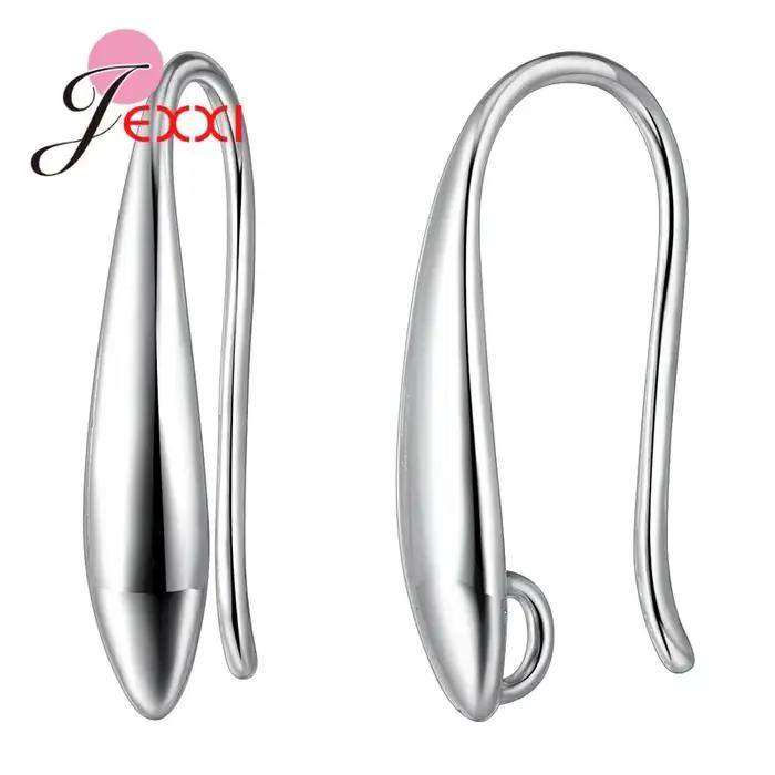 Nouveau clair Zircon 925 en argent Sterling hypoallergénique boucles d'oreilles crochet Anti allergi