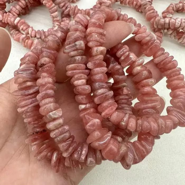 Bracelet de perles de rhodochrosite naturelle pour femme