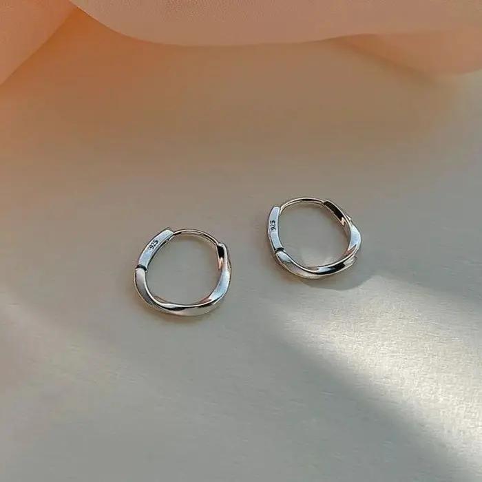 Boucles d'oreilles rondes en argent Sterling 925 pour femmes