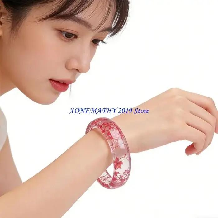 F42F – Bracelet élégant en résine florale