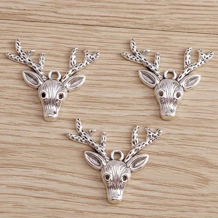 Tusember 8 pièces 31*36mm alliage tête de renne breloques pour bricolage boucles d'oreilles colliers noël cerf pendentifs bijoux à bricoler soi-même faisant des résultats