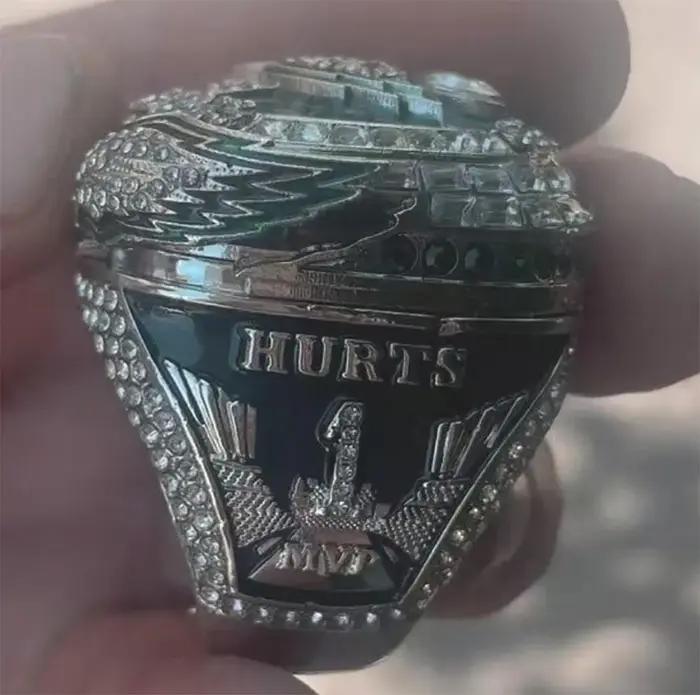 Bague de Championnat des Aiguilles de Rugby 2025 Bague en Placage d'Argent Artificielle Pierre Précieuse Pour Homme Occasions Spéciales