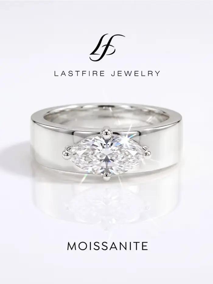 Bague Vintage élégante en diamant Moissanite 1CT pour femmes