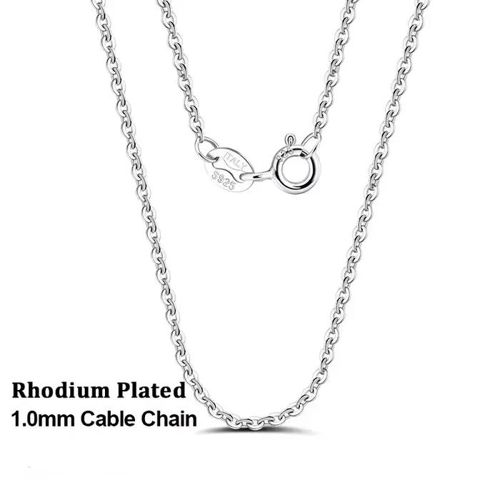 Rinntin 18K or 925 en argent Sterling mode câble lien chaînes collier pour femmes mince cou chaîne accessoires bijoux