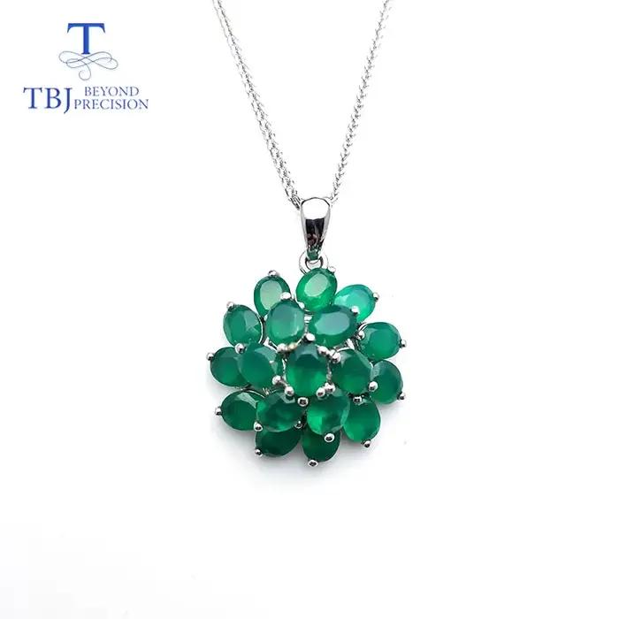 Agate verte naturelle avec bague et pendentif en argent sterling 925, bijoux au design simple, classique et élégant pour femmes, cadeau pour dames, 2026