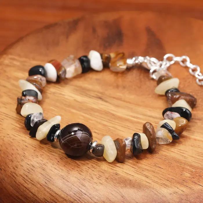 Bracelet en pierre semi-précieuse à cinq éléments pour couples amoureux, guérison des chakras, richesse, yoga et méditation