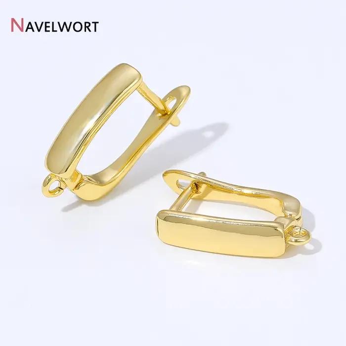 1/2/3 paires de fixations de boucles d'oreilles plaquées or 18 carats