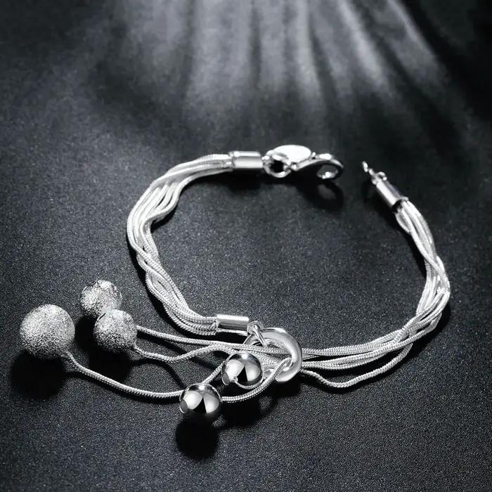 Bracelet à pampilles en argent Sterling 925 pour femmes et hommes