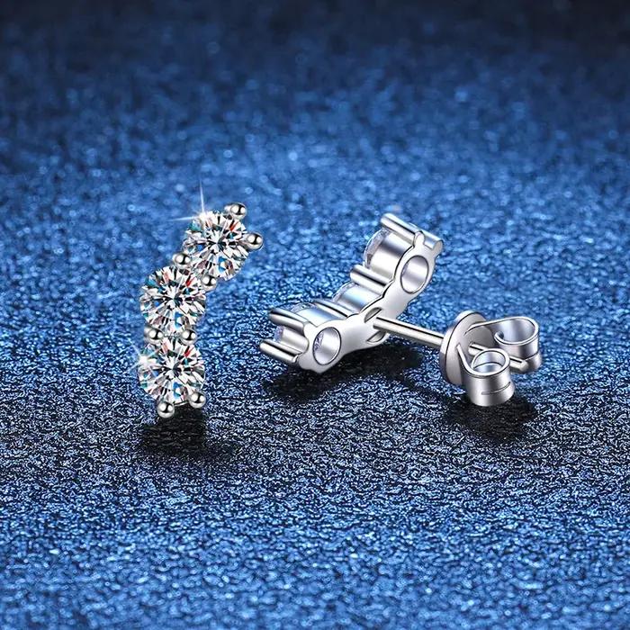 EUREKA D VVS1 boucles d'oreilles Moissanite complètes pour femmes classique à la mode fête usage quotidien certifié GRA