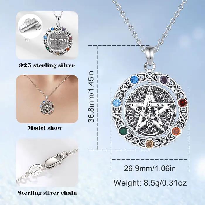 Collier pentagramme Eudora Original 925 argent sterling avec étoile chakra pour femmes et hommes occasions spéciales