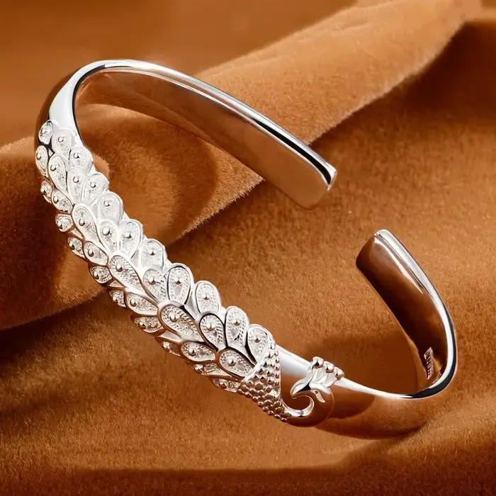 Bracelets ouverts de luxe en argent Sterling 925 pour femmes