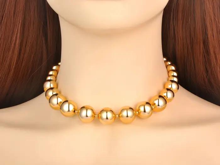 Lokaer-Collier Rond en Acier Inoxydable Fait à la Main pour Femme et Fille