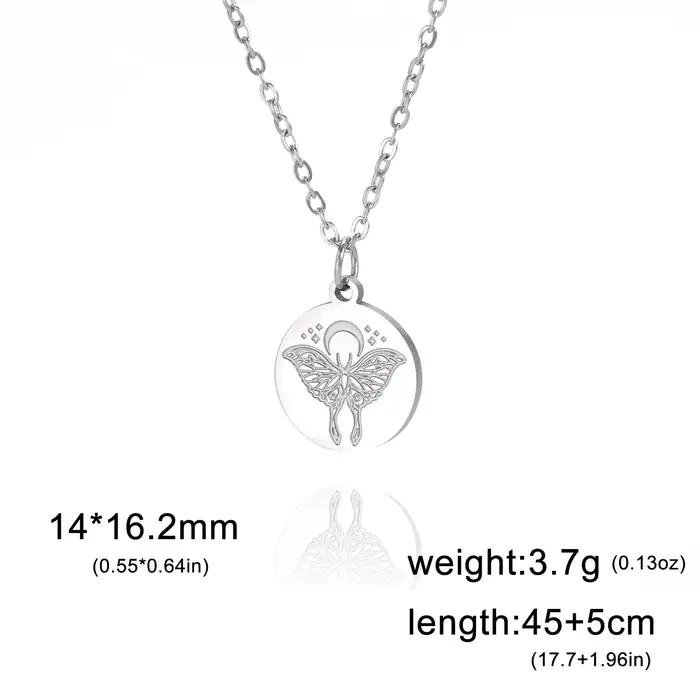Skyrim-Collier pendentif disque de mites de lune pour femme, acier inoxydable, clavicule de document