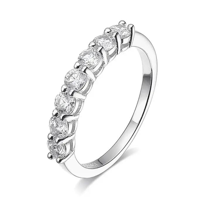 BIChain X-Bague empilable en argent S925 avec pierres précieuses pour femme, bague en moissanite, br