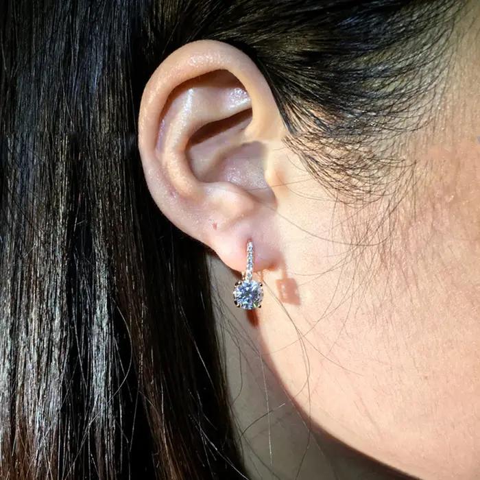PomerceJelly-Boucles d'oreilles en diamant Moissanite pour femme