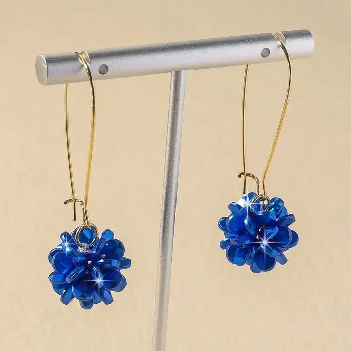 Tempérament blanc perle pétale boule goutte boucles d'oreilles pour les femmes exquise mode corée boucle d'oreille bijoux accessoires cadeau
