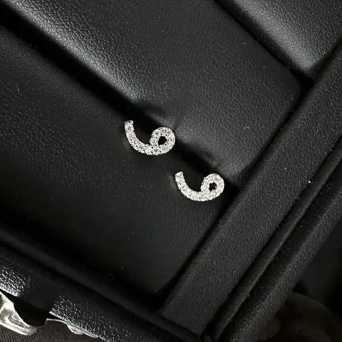 Boucles d'oreilles en plaqué argent avec lettres d'amour arabes zircon AAA pour femmes occasions spéciales mariage anniversaire cadeau romantique