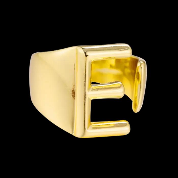 Juya 18K véritable plaqué or fait à la main de luxe ouvert réglable nom initial anneaux pour femmes hommes cadeau remise des diplômes fournitures de bijoux fins
