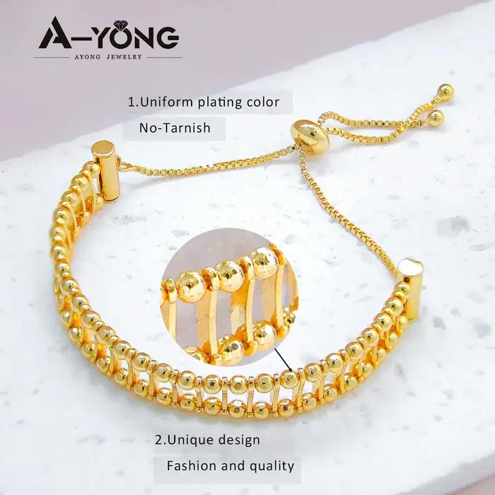 JODubai-Bracelet Plaqué Or Arabe 21K pour Femme