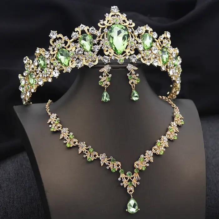 Ensemble de bijoux couronne de mariage