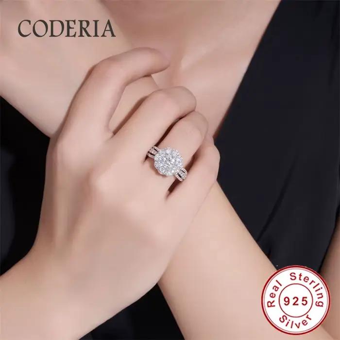 Bague de fiançailles en moissanite pleine pierre 1 carat couleur D VVS1 pour femme, en argent sterling 925, bijou cadeau pour elle, occasions spéciales, mariage, engagement, anniversaire