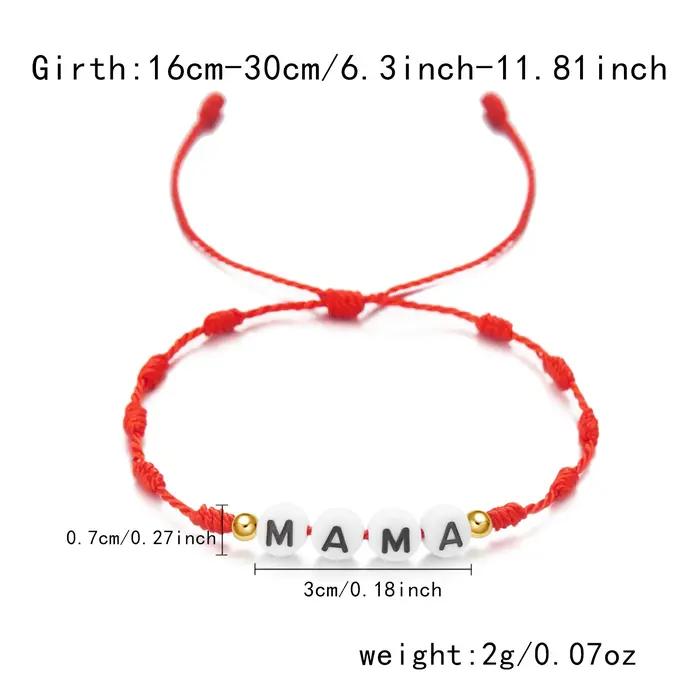 Bracelet en coton tissé à la main avec lettres personnalisables cadeau de fête des mères pour femmes style moderne ocassions spéciales