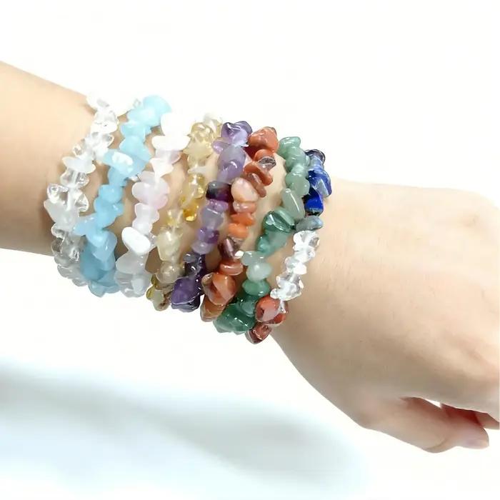 Bracelet de perles commissionné pour femme, bijoux empilables simples, 10mm