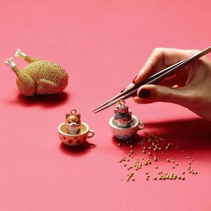 Accessoires de bijoux DIY : Pendentifs animaux de dessin animé (renard, lapin) mignons pour colliers et bracelets
