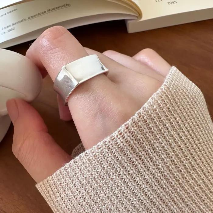 Bagues carrées en argent Sterling 925 pour femmes