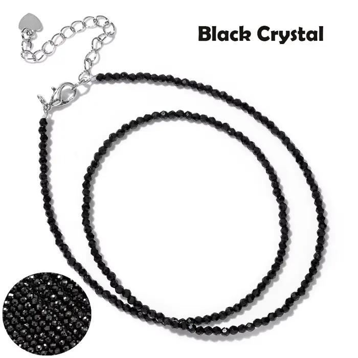 Mini collier de perles en pierre précieuse, 2mm, Quartz Agat naturel à facettes, ras du cou de fête