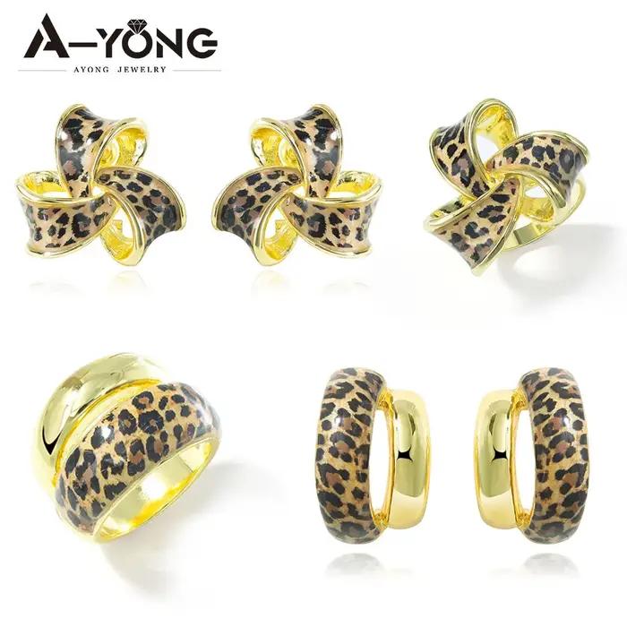 Ensemble de bijoux léopard de mode italienne