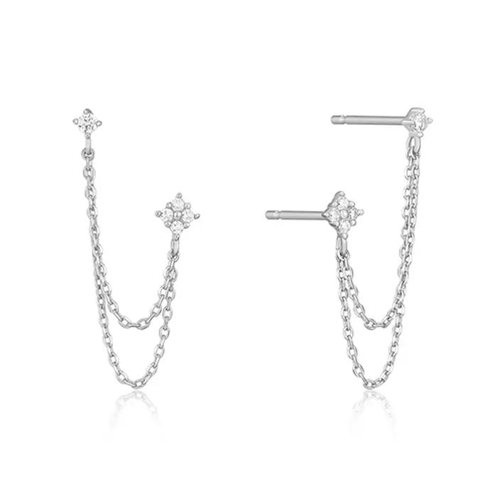 Huitan nouveauté Double clous d'oreille gland chaînes boucles d'oreilles suspendues pour les femmes Piercing