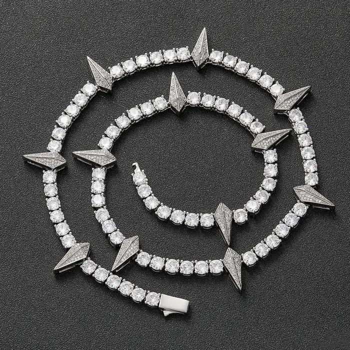 ESKEEM HipHop bijoux glacé Tennis tour de cou plaqué or blanc Micro pavé diamant 5mm panthère noire