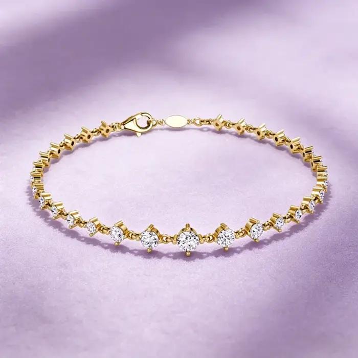Bracelets tennis ronds en moissanite de 3 mm IOGOU