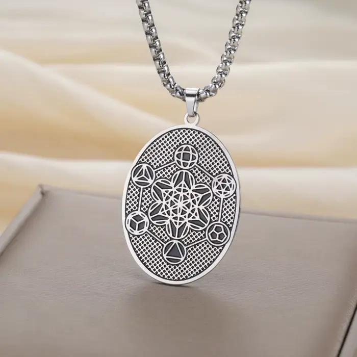 Colliers religieux rétro pour femmes et hommes, pendentif archange Metatron, amulette du patron, médaille, bijoux religieux