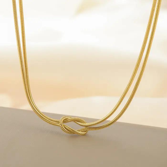 EUEAVAN – collier chaîne serpent nouée pour femmes