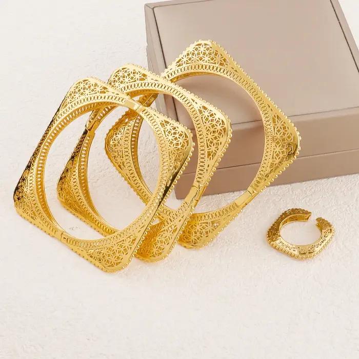 Ensemble de bijoux Dubaï 2 pièces : bracelet et bague pour femme