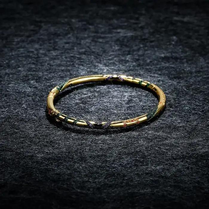 LI KI – Bracelet tribal coloré en argent 925 de haute qualité