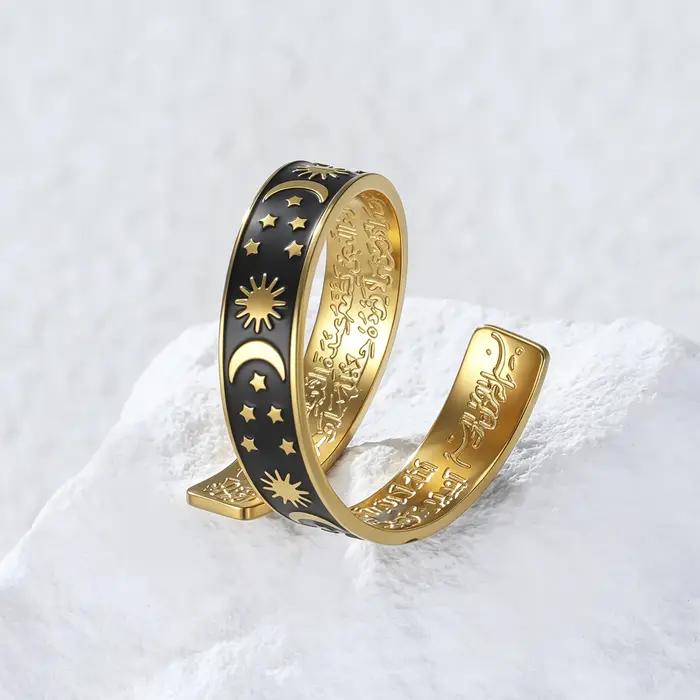 Bague ouverte Skyrim Soleil Lune Étoile pour femmes et hommes