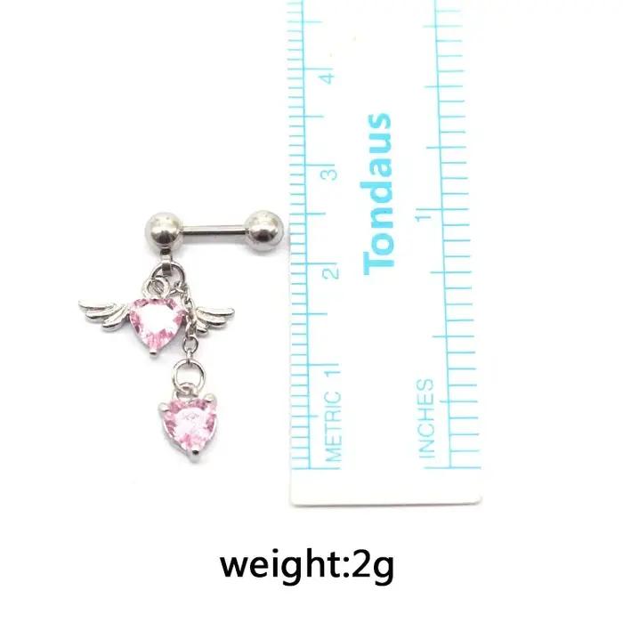 Boucles d'oreilles en forme d'aile d'ange en forme de cœur