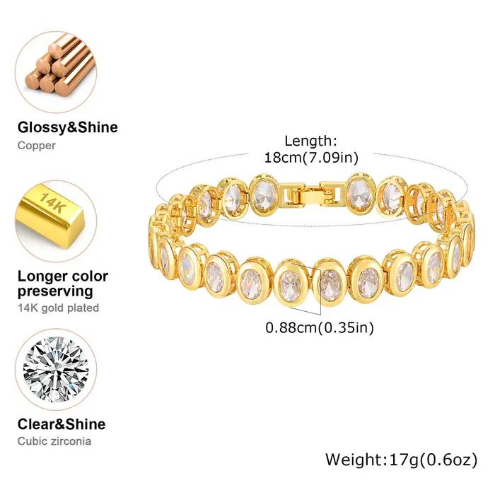 Bracelet de tennis, bracelet en chaîne de strass en zircone cubique CZ